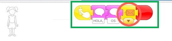 Los bloques de programación de la niña