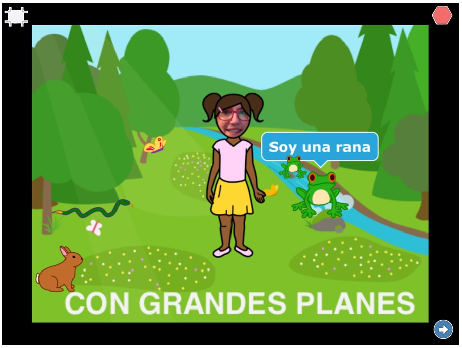 Presentación rana Presentación a pantalla completa con la rana diciendo