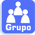 icono azul con tres personas